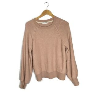 Knox Rose Sz L Sweater Boucle Long Sleeve Pullover Pale Pink Sweatshirt Textured